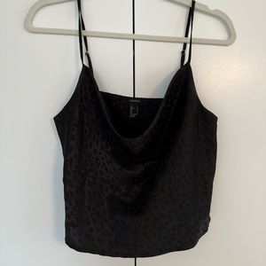 all black leopard print top